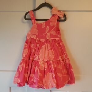 Rachel Zoe Pink Floral Tiered Dress with Shoulder Bow